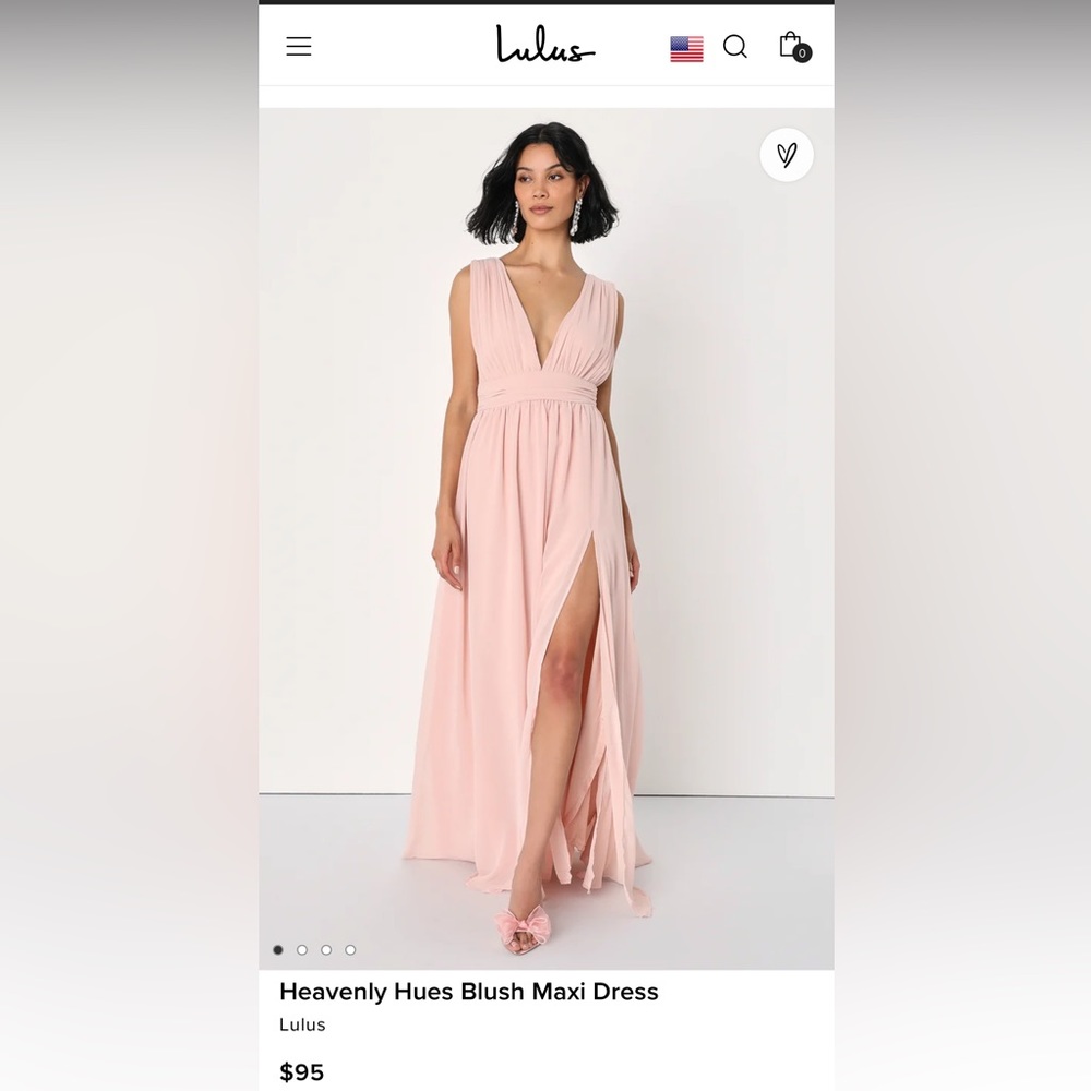 Lulus blush chiffon formal dress